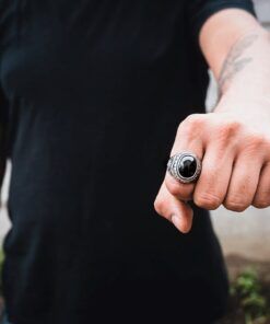 Anillo para hombre piedra ónix black rock