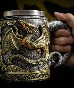 Tazón shopero dragón dorado